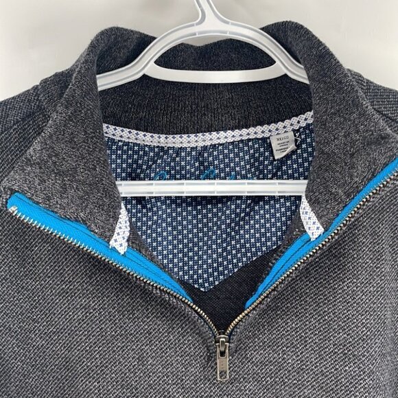 Robert Graham Grey 1/4 Zip Sweater Long Sleeve Warm Career Occasion - Picture 7 of 9